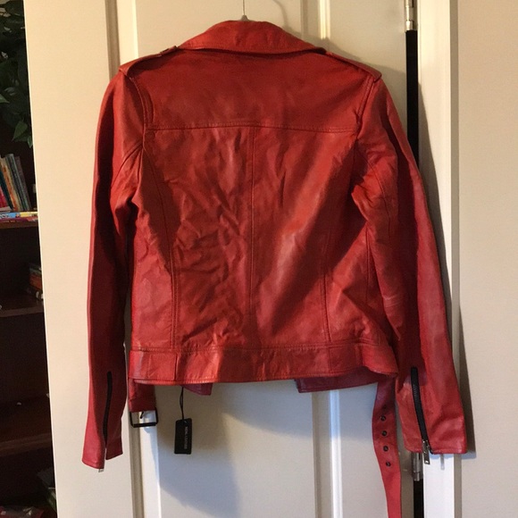 BARNEYS Original Red Leather MotoJacket - Picture 3 of 3